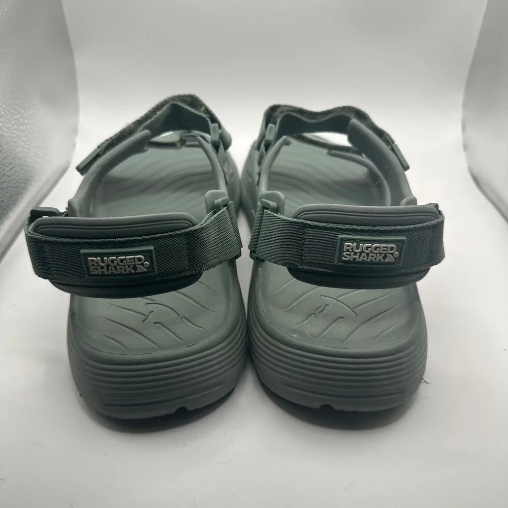 Rugged Shark Mens Sport Sandals Sage Green Adjustable Straps Size 12 M12